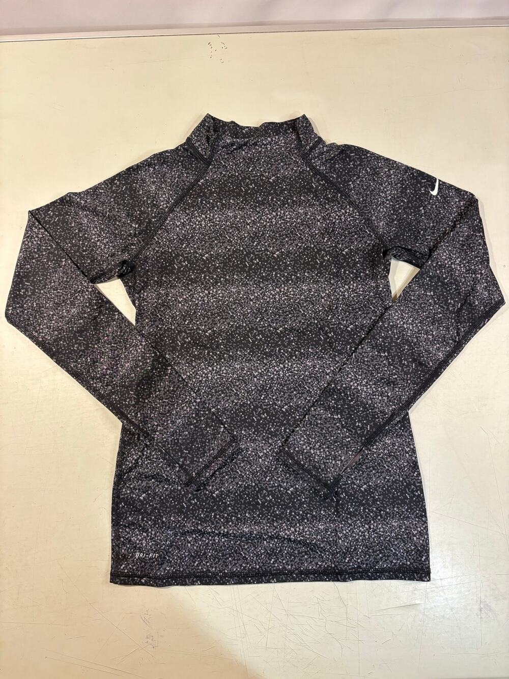 Black Grey Nike Pro HyperWarm Dri-Fit Long-Sleeve Top - Kids XL